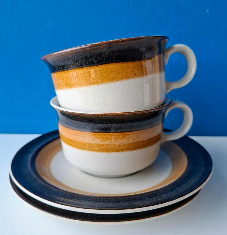 Vintage Hiline Nevada kop en schotels/ Yamato/Denmark, Huis en Inrichting, Keuken | Servies, Gebruikt, Kop(pen) en/of Schotel(s)