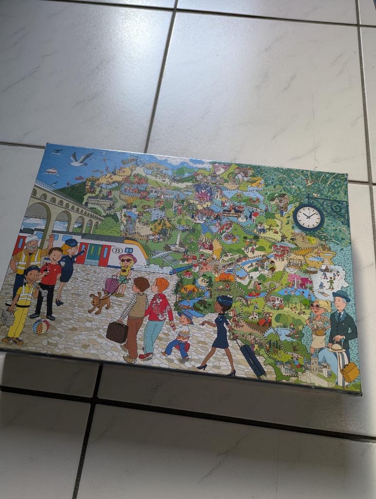 NMBS trein collector puzzel 1500 stuks, Ophalen of Verzenden, 500 t/m 1500 stukjes, Nieuw, Legpuzzel