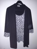 2 in 1 shirt met driekwart mouw  zwart met glitter maat 42, Kleding | Dames, Tops, Zwart, Maat 42/44 (L), Nieuw, Ophalen of Verzenden