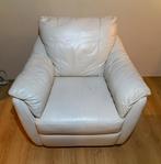 LEDEREN FAUTEUIL CREME/WIT, Ophalen, Gebruikt, Minder dan 75 cm, Leer