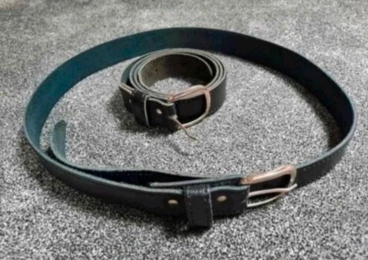 Leren broekriemen, Kleding | Heren, Riemen en Ceinturen, Zo goed als nieuw, Riem of Ceintuur, Minder dan 95 cm, Zwart, Echt leder