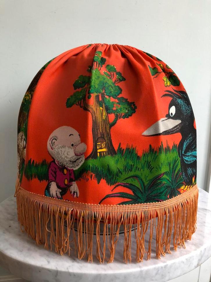 Retro vintage lampenkap Paulus de boskabouter met franjes, Verzamelen, Retro, Huis en Inrichting, Ophalen of Verzenden