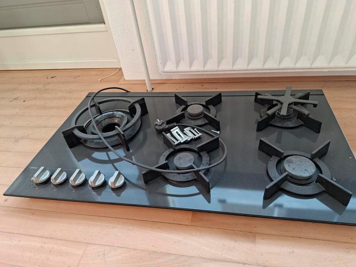 ATAG 5-pits gaskookplaat met wokbrander., Witgoed en Apparatuur, Kookplaten, Gebruikt, Inbouw, Gas, 5 kookzones of meer, Ophalen