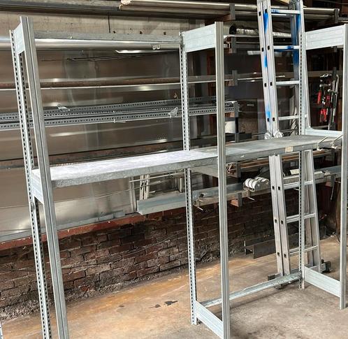 Metalen legbord stelling, Huis en Inrichting, Kasten | Stellingkasten, Gebruikt, Ophalen