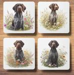 Duitse Staande Draadhaar Lente onderzetters met houder, Ophalen of Verzenden, Nieuw, Glas of Kopje