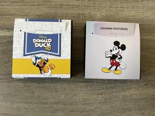 Gouden postzegel Donald Duck 90 jaar / Mickey Mouse 100 jaar, Postzegels en Munten, Postzegels | Nederland, Postfris, Na 1940