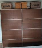 Zwartbruine IKEA pax kast met schuifdeuren en ladeblok, Huis en Inrichting, Kasten | Kledingkasten, Ophalen, 200 cm of meer, Zo goed als nieuw