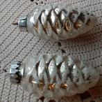 2 Oude glazen kerstballen dennenappels, Ophalen of Verzenden