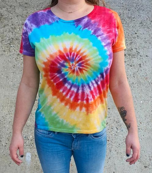 Regenboog spiral tie dye zomer festival t-shirt maat M, Kleding | Dames, T-shirts, Nieuw, Maat 38/40 (M), Overige kleuren, Korte mouw