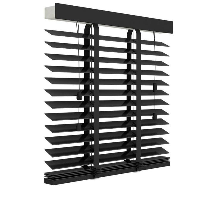 GAMMA houten jaloezie in matzwart 100x130 cm, Huis en Inrichting, Overige Huis en Inrichting, Zo goed als nieuw, Ophalen