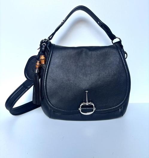 GUCCI Techno horsebit bamboo Zwart leer schouder tas bag, Sieraden, Tassen en Uiterlijk, Tassen | Damestassen, Zo goed als nieuw