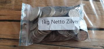 1 kilo puur zilver (netto) in Nederlands muntgeld beschikbaar voor biedingen