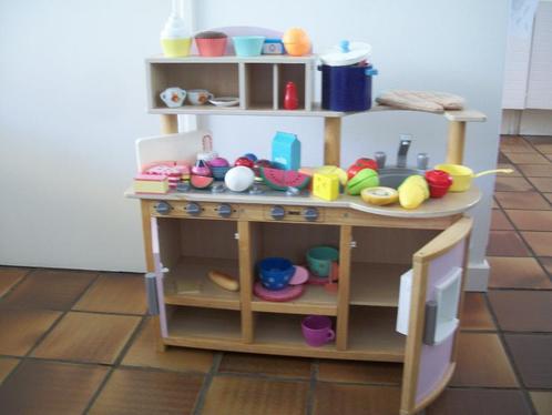 Keukentje met accessoires, Pannetjes, Servies, Fruit - netje, Kinderen en Baby's, Speelgoed | Speelkeukens, Gebruikt, Speelkeuken