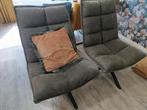twee stuks zeer nette Draaifauteuils donkergroen, Huis en Inrichting, Fauteuils, Ophalen, 75 tot 100 cm, Zo goed als nieuw, Metaal