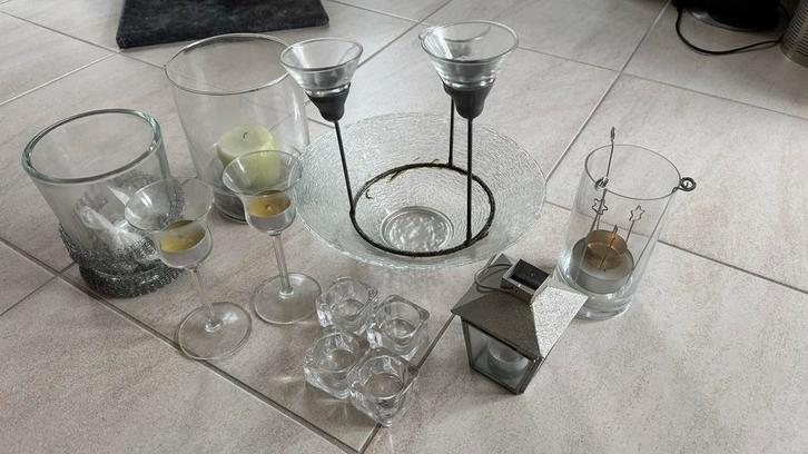 Diverse Waxinelicht Kandelaars, Huis en Inrichting, Woonaccessoires | Kandelaars en Kaarsen, Gebruikt, Kandelaar, Minder dan 25 cm