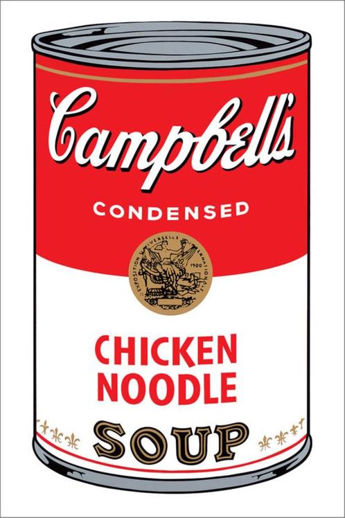 Andy Warhol(1928)Lithografie"Campbells Chicken Noodle"Ges Ge, Antiek en Kunst, Kunst | Litho's en Zeefdrukken, Ophalen of Verzenden