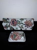 Chique Franse cakeschaal&botervloot vol met bloemen, Verzenden