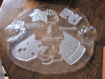 Grote Mikasa chrystal cheese platter met grips lengte 40 cm  beschikbaar voor biedingen