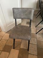 4 dutchbone eetkamerstoelen grijs en donkergrijs, Ophalen, Leer, Zo goed als nieuw, Vier