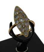 18k gouden dames Vintage prinsessen ring 17 grote diamanten