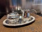 Zilveren roomstel met suikerpot en melkkan, Antiek en Kunst, Ophalen
