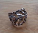 zilveren ring mooi open bewerkt [442], Verzenden, Zo goed als nieuw, 17 tot 18, Dame