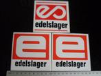 3x sticker edelslager logo, Verzenden, Zo goed als nieuw, Bedrijf of Vereniging