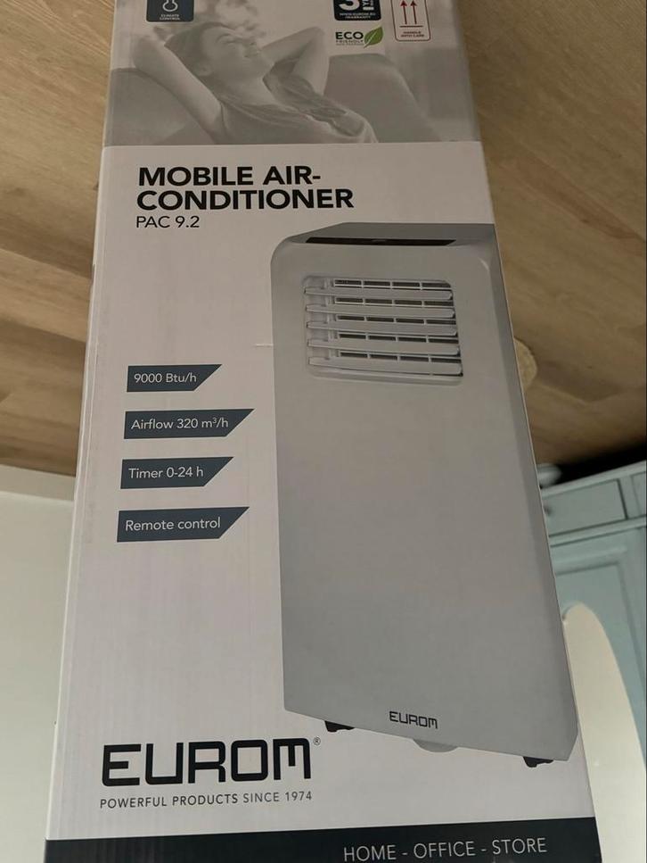 Eurom PAC 9.2 Mobiele Airco - zo goed als nieuw., Witgoed en Apparatuur, Airco's, Nieuw, Mobiele airco, Minder dan 60 m³, 3 snelheden of meer