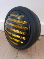 Koplamp zwart caferacer bobber scrambler + rooster geel, Ophalen of Verzenden