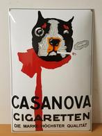 Casanova sigaretten hond wit emaille reclamebord wandbord