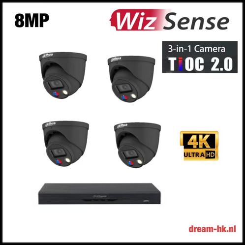 8MP Dahua Full-color systeem/4CH NVR+4x 8MP camera (Tioc2), Audio, Tv en Foto, Videobewaking, Nieuw, Buitencamera, Ophalen of Verzenden