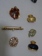 broches verguld vintage broches flesje strass emaille, Overige materialen, 4 tot 7 cm, Overige kleuren, Ophalen of Verzenden