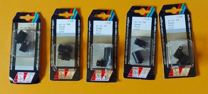 5 female 2-polige DIN pluggen +  6 audio 3½ mm. audiojacks, Audio, Tv en Foto, Audiokabels en Televisiekabels, Nieuw, Overige kabels