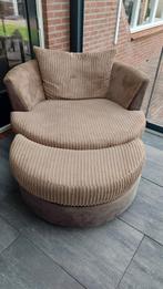 Grote ronde loungestoel (2 pers) met voetenbank, Ophalen, Gebruikt, Eenpersoons, Minder dan 150 cm