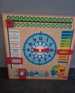 Houten leer klok / kalender Goula, Ophalen of Verzenden, Zo goed als nieuw