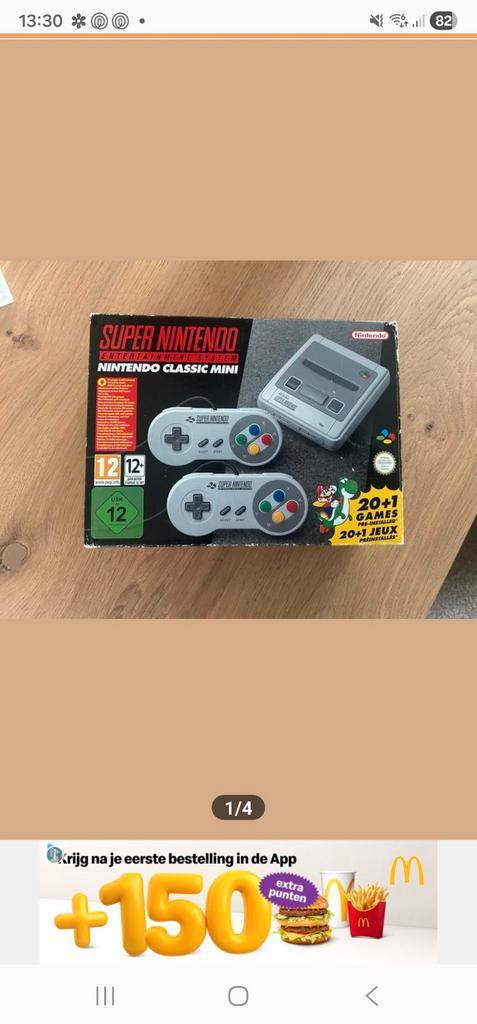 Mini super nintendo, Spelcomputers en Games, Spelcomputers | Nintendo Super NES, Zo goed als nieuw, Met 2 controllers, Ophalen