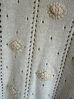 Vintage Gebreide Trui met geborduurde bloemen- Debbie Moore, Wit, Maat 42/44 (L), Ophalen of Verzenden, Zo goed als nieuw