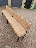 Oude houten kerkbank Lengte 290   Bruin skai, Antiek en Kunst, Antiek | Meubels | Stoelen en Banken, Ophalen of Verzenden