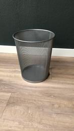 Prullenbak grijs metaal, Ophalen, Zo goed als nieuw, Kunststof
