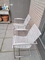 Twee rvs tuinstoelen, Tuin en Terras, Ophalen of Verzenden, Gebruikt, Metaal