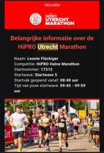 HIPRO Utrecht Halve Marathon Ticket, Overige merken, Overige typen, Nieuw, Ophalen of Verzenden