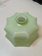 Antiek Mint Groen Glazen Lampenkap 8-kantig, Huis en Inrichting, Antiek, Gebruikt, Ophalen of Verzenden, Overige vormen
