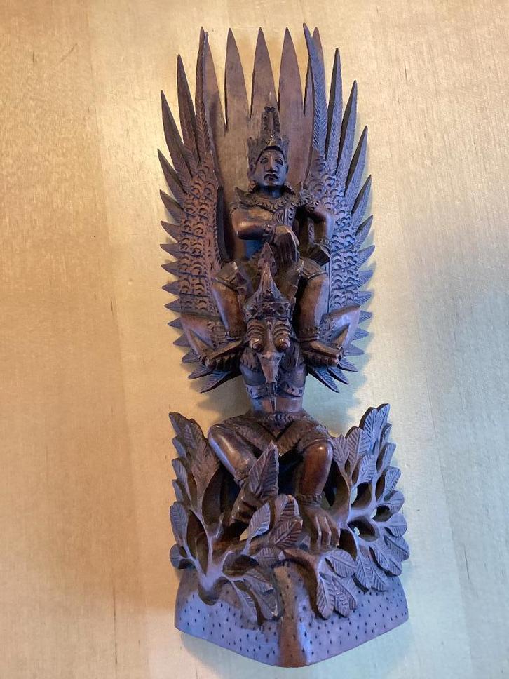 Mooi verfijnd Garuda houtsnijwerk beeldje uit Indonesië, Antiek en Kunst, Kunst | Beelden en Houtsnijwerken, Ophalen of Verzenden