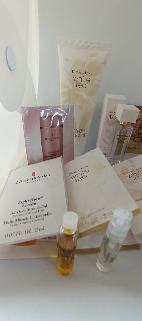 Elizabeth Arden White Tea samples – body cream, EDT’s & oil, Sieraden, Tassen en Uiterlijk, Uiterlijk | Parfum, Nieuw, Verzenden