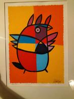 Kleurrijke Zeefdruk van een Vogel Jacqueline schafer, Antiek en Kunst, Kunst | Litho's en Zeefdrukken, Ophalen of Verzenden