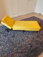 Geel Velours Bankje - 137x53x32 cm, Huis en Inrichting, Ophalen, Minder dan 75 cm, Tweepersoons, Zo goed als nieuw