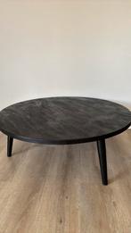Ronde salontafel, zwart, hout, Huis en Inrichting, Ophalen, Gebruikt, 50 tot 100 cm, 100 tot 150 cm