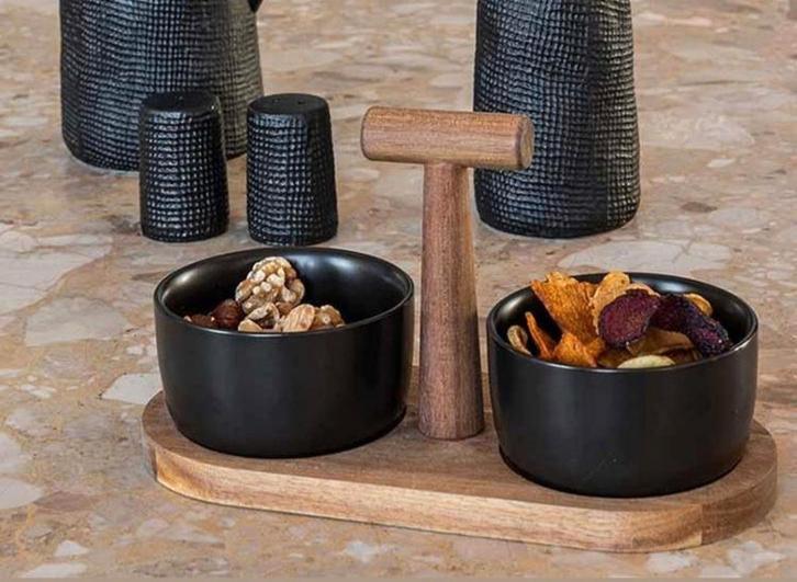 JENS LIVING serveer set. Bits & Bites Bo Tapasset zwart, Huis en Inrichting, Keuken | Keukenbenodigdheden, Nieuw, Ophalen of Verzenden