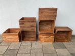 houten opbergkratten (hardhout), Doe-het-zelf en Verbouw, Kratten en Dozen, Ophalen, Minder dan 35 cm, Minder dan 50 cm, Zo goed als nieuw