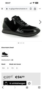 Gabor sneakers 41 (7.5-G) zwart lak met fluweel, Ophalen of Verzenden, Zo goed als nieuw, Zwart, Sneakers of Gympen